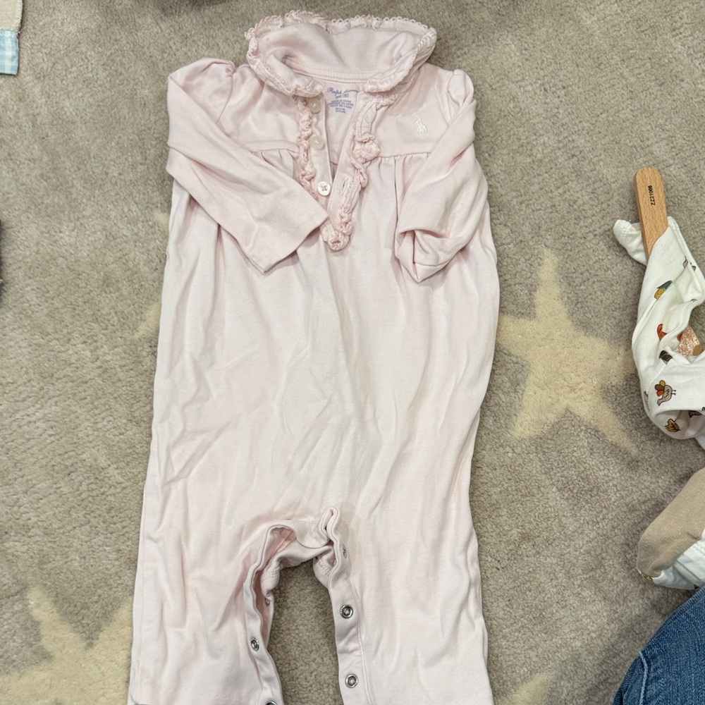 Ralph Lauren pink ruffle onesie 6 months